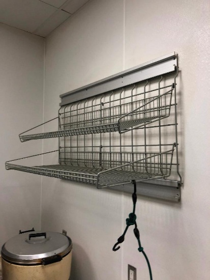 Lot of 2 Wall Mount Shelving Units, Wire Style, NSF