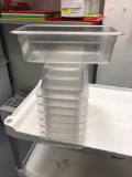 Lot of 9 Cambro Camware Clear Food Pans, 1/3 Size, 4in Deep 34CW