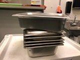Lot of 6, Vollrath SuperPan 3, 1/2 Size Stainless Steel Steam Table Pans, No. 90242, 4in Deep