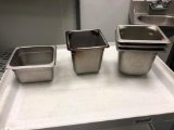 Lot of 5 Stainless Steel Steam Table Pans, 1/6 Size, Various Depths/Brands