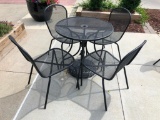 Patio Table, 4 Chairs, Umbrella & Umbrella Stand