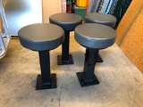 Lot of 4, Lot of 2, 19in H. Padded Vinyl Diner Stools w/ Solid Steel Pedestal Legs w/ Anchor Inserts