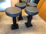 Lot of 3, Lot of 2, 19in H. Padded Vinyl Diner Stools w/ Solid Steel Pedestal Legs w/ Anchor Inserts