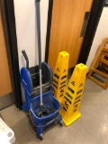 Ecolab Commercial Mop Bucket & Mop, 2 Wet Floor Signs