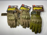 Lot of 3 New, Voodoo Tactical Phantom Knockout Gloves, Size Medium & Small