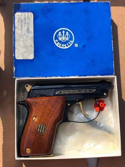 Beretta Model 21EL .22LR Pistol w/ Orig. Box, SN: BAS50843U, Wood Grips