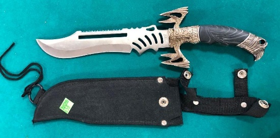 Ornate Fighting Knife w/ Sheath by Frost Cutlery