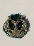 WWII Gordon Highlanders Badge, Worn During WWII & Orig Piece of Tartan That was Worn with the Badge