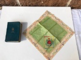 Holy Bible w/ King Georges Emblem & Message Dated 1939 & Handkerchief w/ Royal Engineers Crest