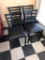 4 Restaurant Chairs: Oak Street Mfg. Metal Ladder Back, Padded Seat, Black/Black