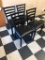 4 Restaurant Chairs: Oak Street Mfg. Metal Ladder Back, Padded Seat, Black/Black