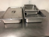 4 Steam Pans, (2) Full Size w/ 1 Lid, (2) Half Size Pans