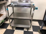 Stainless Steel NSF Utility Cart on Casters, Fits Meat Slicer Perfectly