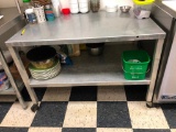Rolling Stainless Steel Prep Table, 28in x 44in x 30in
