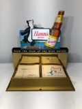 Hamm's Beer Napkin Holder Vacuform Plastic w/ Vintage Hamm's Napkins