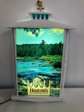 Hamm's Lighted Beer Sign Rooster Weathervein Topper Lake Canoe Scene
