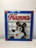 Hamm's Beer Hamm's Beer Bear the Bear Leaded Glass Sign circa 1989