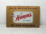 Glass Hamm's Preferred Beer, Beer Refreshing Glass Sign, 8in