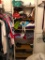 Contents of Closet: Womens Shoes, Bench, Blankets, Handbags, Clothes, Belts, Scarves