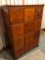 Antique 12 Drawer Oak File Cabinet w/ Crown, Base and 12 Drawers