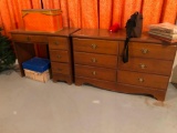 Desk,Chest of Drawers, Picnic Basket, Floor Lamp, Crock