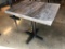 Restaurant Table, Laminate Wood Look Top, 30in x 24in x 31in Tall, Single Pedestal Base, NICE, Clean