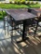 NIULINE Outdoor Patio Pub Table & 4 Chairs, Matching, Faux Wood & Steel, Table: 48in x 30in x 42in