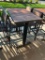 NIULINE Outdoor Patio Pub Table & 4 Chairs, Matching, Faux Wood & Steel, Table: 48in x 30in x 42in