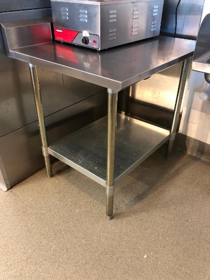 Stainless Steel Prep Table w/ Back Splash and Undershelf, 30in x 36in x 35in Tall by BK Resources