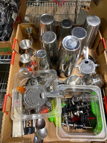 Large Selection of Bar Supplies, SS Drink Shakers, Strainers, Jiggers, Pourers, Knives, Corkscrew