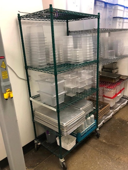 WINCO Rolling NSF Shelving Unit, 78in x 24in x 36in