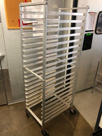 Rolling Sheet Pan Rack, Full Size, Holds 20 Full Size Sheet Pans, Aluminum, Smooth Casters, NSF