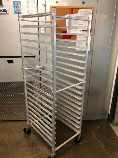 Rolling Sheet Pan Rack, Full Size, Holds 20 Full Size Sheet Pans, Aluminum, Smooth Casters, NSF