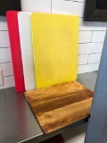 Cutting Boards, 3 NSF Carlisle and One Wooden, 15in x 20in