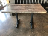 Restaurant Table, Laminate Wood Look Top, 30in x 48in x 31in Tall, Single Pedestal Base, NICE, Clean