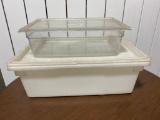 Lot of 2 NSF Food Containers, 1 Clear, 1 White, See Pickup Note Below