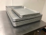 Lot of 11 Aluminum Sheet Pans, 8 Full Size, 3 Half Size