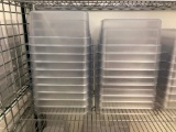 Lot of 19 Plastic Cold Table 1/2 Size Food Pans, 6in Deep, No Lids