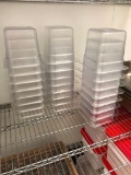 Lot of 24 Plastic Cold Table 1/6 Size Food Pans, 6in, No Lids