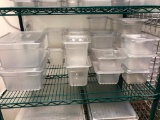 Lot of 30 Plastic Cold Table Food Pans w/ Lids & False Bottoms, Sizes, 1/2, 1/6
