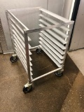 Rolling Sheet Pan Rack, Full Size, Holds 9 Full Size Sheet Pans, Aluminum, Smooth Casters, NSF