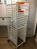 Rolling Sheet Pan Rack, Full Size, Holds 20 Full Size Sheet Pans, Aluminum, Smooth Casters, NSF