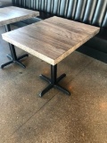 Restaurant Table, Laminate Wood Look Top, 30in x 24in x 31in Tall, Single Pedestal Base, NICE, Clean