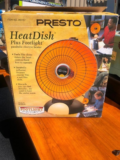 Presto Heat Dish Plus Footlight Parablolic Electric Heater, Like New or New