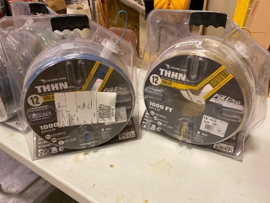 2,000 Ft, Number 12 Solid Wire, Pull Pro by Encore Wire THHN, Yellow, Blue