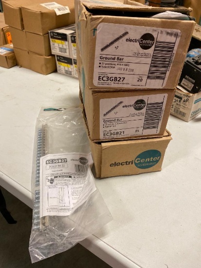 3 New Cases, 20/Case, 60 Total, ElectriCenter Ground Bar, 21 Position, No. 14-4 AWG, Type EC3GB