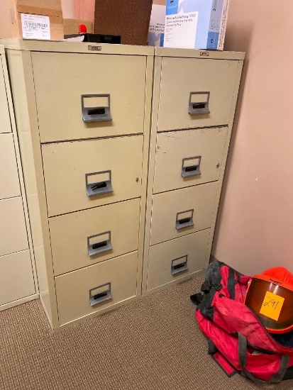 2 Fire Proof Filing Cabinets with no keys, 2 Lateral File Cabinet, L shaped Desk, Small Table,