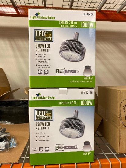 Lot of 2 NEW, 270w LED Retrofit High Bay Light, Model: LED-8242M Light Efficient Design