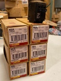 6 Cases, Homeline 40A HOM240 Plug-On Circuit Breakers, 5/Case, 30 Total, NEW, 2 Pole, 120/240v