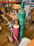 Cutting Torch Outfit, Oxygen / Acetylene, Large Cart, Large Bottles, Gauges, Hoses and Torch